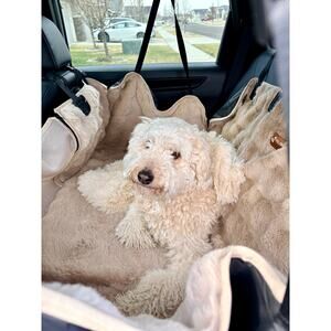 Pelsbarn Luxury Full Backseat Dog Car SUV Truck Protector Beige EUC Adjustable